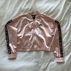 BABY PINK NIKE AIR SATIN BOMBER STYLE JACKET